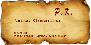 Panics Klementina névjegykártya